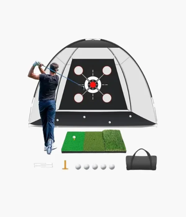 golf-net-with-mat All-in-One Golf Practice Net and Hitting Mat Set